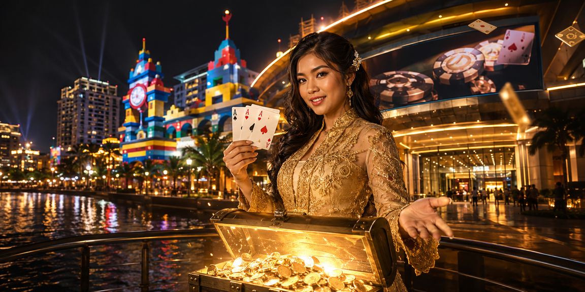 Permainan poker bergaya kebaya Malaysia dalam suasana premium